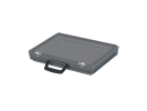 Valise - 400 x 300 x H 65 mm - Gris - bac gerbable avec couvercle et poignée (fond lisse) - 1