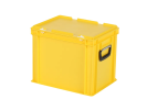 Valise - 400 x 300 x H 335 mm - Jaune - bac gerbable avec couvercle et poignée (fond renforcé) - 1