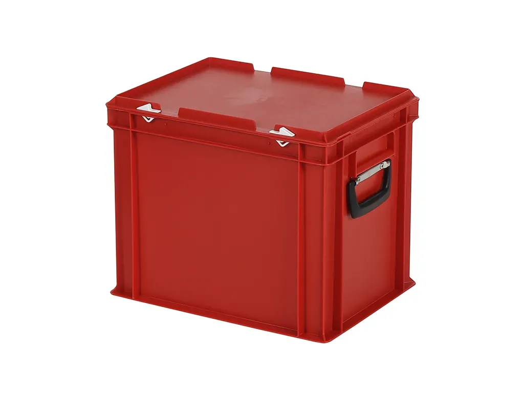 Koffer - 400 x 300 x H 335 mm - rood - stapelbak met deksel en koffergreep