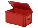 Valise - 600 x 400 x H 335 mm - Rouge - bac gerbable avec couvercle et poignée (fond renforcé) - 2