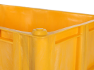Caisse-palette en plastique type CB1 - 1200 x 800 mm - 3 semelles - jaune - 8