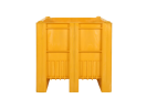 Caisse-palette en plastique type CB1 - 1200 x 800 mm - 3 semelles - jaune - 4