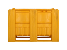 Caisse-palette en plastique type CB1 - 1200 x 800 mm - 3 semelles - jaune - 5