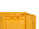 Caisse-palette en plastique type CB1 - 1200 x 800 mm - 3 semelles - jaune - 7
