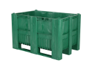 CB1 Kunststoff Palettenbox - 1200 x 800 mm - auf 3 Kufen - Grün - 1