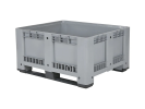 Caisse-palette en plastique 1092 CT6 - 1200 x 1000 x H 600 mm - 2 semelles - fermé - gris - 1