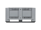 Caisse-palette en plastique 1092 CT6 - 1200 x 1000 x H 600 mm - 2 semelles - fermé - gris - 4
