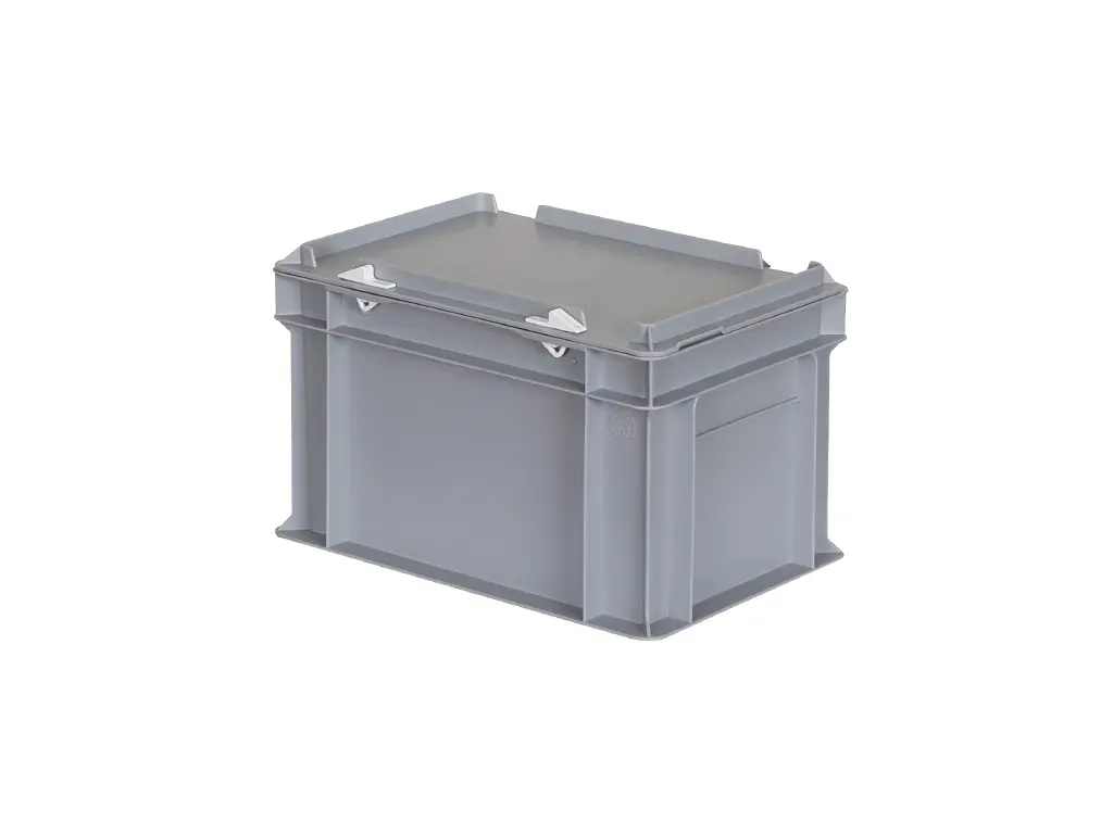 Stacking bin with lid - 300 x 200 x H 190 mm - grey