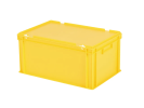 Bac gerbable avec couvercle - 600 x 400 x H 295 mm - Jaune - (fond renforcé) - 1