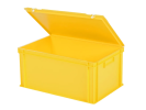 Bac gerbable avec couvercle - 600 x 400 x H 295 mm - Jaune - (fond renforcé) - 2