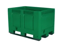 Caisse-palette en plastique - 1200 x 800 mm - 3 semelles - vert