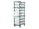 Rayonnage à roulettes en plastique - 8 bacs 600x400mm - 4