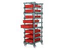 Rayonnage à roulettes en plastique - 8 bacs 600x400mm - 6
