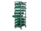 Rayonnage à roulettes en plastique - 8 bacs 600x400mm - 8