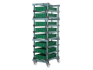 Rayonnage à roulettes en plastique - 8 bacs 600x400mm - 9