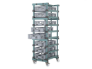 Rayonnage à roulettes en plastique - 8 bacs 600x400mm - 10
