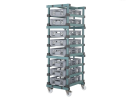 Rayonnage à roulettes en plastique - 8 bacs 600x400mm - 11