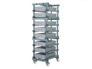 Rayonnage à roulettes en plastique - 8 bacs 600x400mm - 13