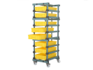 Rayonnage à roulettes en plastique - 8 bacs 600x400mm - 14