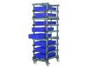 Rayonnage à roulettes en plastique - 8 bacs 600x400mm - 15