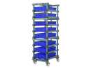 Rayonnage à roulettes en plastique - 8 bacs 600x400mm - 16