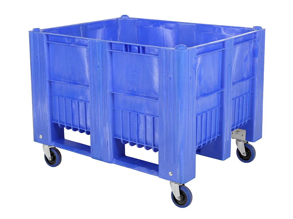 CB3 plastic palletbox - 1200 x 1000 mm - 4 wheels - blue