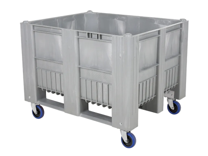 CB3 plastic palletbox - 1200 x 1000 mm - 4 wheels - grey