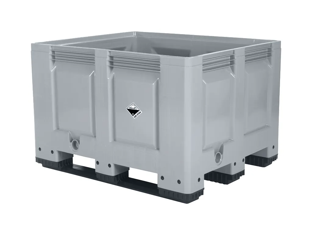 Battery box - plastic palletbox - 1200 x 1000 mm - 3 runners - grey