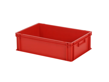 Stacking bin - 600 x 400 x H 175 mm - red (smooth base)