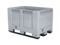 BIG BOX plastic palletbox - 1200 x 800 mm - 3 runners - grey