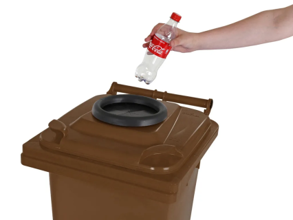 Conteneur de collecte pour bouteilles PET - 120 litres - brun