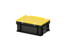 Duocouleur bac et couvercle - 300 x 200 x H 133 mm - Noir-jaune - (fond lisse) - 1