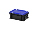 Combicolor Deckelbehälter - 300 x 200 x H 133 mm (glatter Boden) - Schwarz-Blau - 1