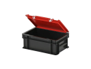 Duocouleur bac et couvercle - 300 x 200 x H 133 mm - Noir-rouge - (fond lisse) - 2