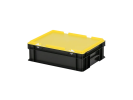 Combicolor Deckelbehälter - 400 x 300 x H 133 mm (glatter Boden) - Schwarz-Gelb - 1