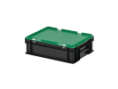 Duocouleur bac et couvercle - 400 x 300 x H 133 mm - Noir-vert - (fond lisse) - 1