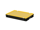Duocouleur bac et couvercle - 600 x 400 x H 90 mm - Noir-jaune - (fond lisse) - 1