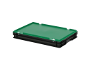 Duocouleur bac et couvercle - 600 x 400 x H 90 mm - Noir-vert - (fond lisse) - 1