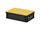 Combicolor Deckelbehälter - 600 x 400 x H 190 mm (glatter Boden) - Schwarz-Gelb - 1