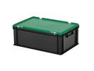 Duocouleur bac et couvercle - 600 x 400 x H 235 mm - Noir-vert - (fond lisse) - 1