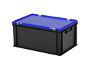 Duocouleur bac et couvercle - 600 x 400 x H 295 mm - Noir-bleu - (fond renforcé) - 1