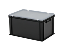 Combicolor Deckelbehälter - 600 x 400 x H 335 mm (verstärkter Boden) - Schwarz-Grau - 1