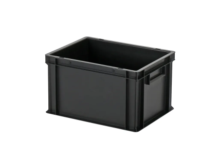 Stacking bin / bin for plates - 400 x 300 x H 236 mm - black (smooth base)