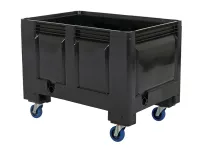 BIG BOX plastic palletbox - 1200 x 800 mm - 4 wheels - black