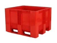 Caisse-palette en plastique type SB3 - 1200 x 1000 mm - 3 semelles - rouge