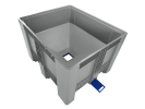 Caisse-palette en plastique type SB3 - 1200 x 1000 mm - avec fond d'entonnoir - 2 semelles - 2