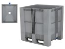 XL caisse-palette en plastique type SB3 - 1200 x 1000 mm - avec fond d'entonnoir - 2 semelles - 1
