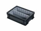 Insertion modulaire 1/2 - 362 x 131 x H 101 mm - gris - pour bacs gerbables 400 x 300 mm - 8