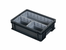 Insertion modulaire 1/2 - 362 x 131 x H 101 mm - gris - pour bacs gerbables 400 x 300 mm - 4