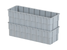 Insertion modulaire 1/2 - 362 x 131 x H 101 mm - gris - pour bacs gerbables 400 x 300 mm - 3